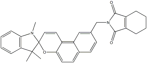 N-[[1',3',3'-トリメチルスピロ[3H-ナフト[2,1-b]ピラン-3,2'-インドリン]-9-イル]メチル]-3,4,5,6-テトラヒドロフタルイミド 化学構造式