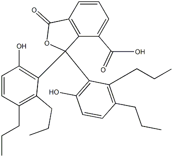 1,3-Dihydro-1,1-bis(6-hydroxy-2,3-dipropylphenyl)-3-oxoisobenzofuran-7-carboxylic acid,,结构式
