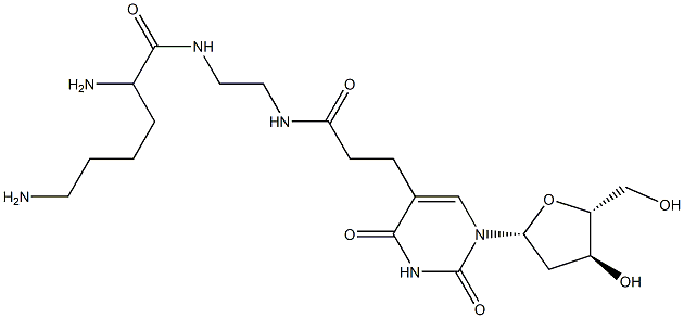 5-[3-[[2-[(2,6-Diamino-1-oxohexyl)amino]ethyl]amino]-3-oxopropyl]-2'-deoxyuridine Structure