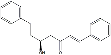 (S)-5-ヒドロキシ-1,7-ジフェニル-1-ヘプテン-3-オン 化学構造式