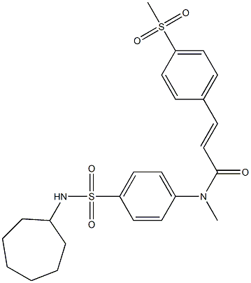 N-[4-(シクロヘプチルスルファモイル)フェニル]-N-メチル-4-メチルスルホニル-trans-シンナムアミド 化学構造式
