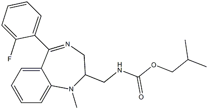 N-[[5-(2-Fluorophenyl)-2,3-dihydro-1-methyl-1H-1,4-benzodiazepin]-2-ylmethyl]carbamic acid isobutyl ester,,结构式