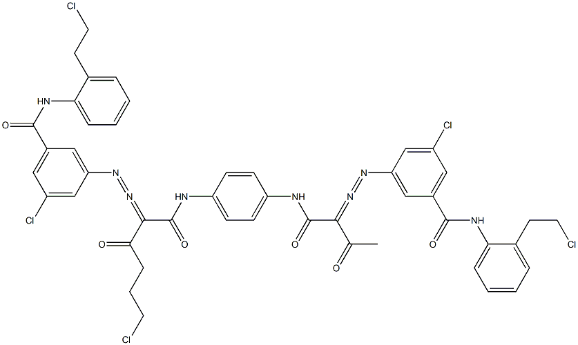 3,3'-[2-(2-Chloroethyl)-1,4-phenylenebis[iminocarbonyl(acetylmethylene)azo]]bis[N-[2-(2-chloroethyl)phenyl]-5-chlorobenzamide] Structure