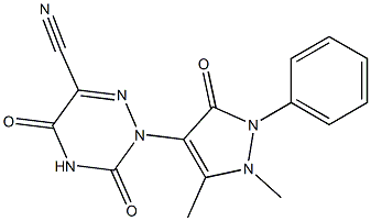 1-[(2,5-Dihydro-2,3-dimethyl-5-oxo-1-phenyl-1H-pyrazol)-4-yl]-5-cyano-6-azauracil,,结构式