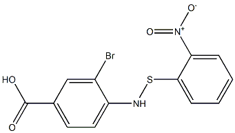 4-[(2-ニトロフェニル)チオアミノ]-3-ブロモ安息香酸 化学構造式