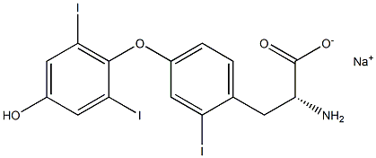 (R)-2-Amino-3-[4-(4-hydroxy-2,6-diiodophenoxy)-2-iodophenyl]propanoic acid sodium salt Structure