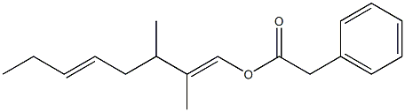 Phenylacetic acid 2,3-dimethyl-1,5-octadienyl ester Structure