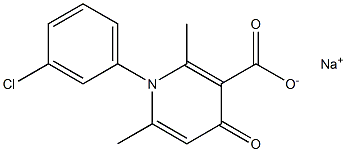 1,4-Dihydro-1-(3-chlorophenyl)-2,6-dimethyl-4-oxopyridine-3-carboxylic acid sodium salt,,结构式