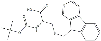 N-(tert-Butoxycarbonyl)-S-(9H-fluorene-9-ylmethyl)cysteine Struktur