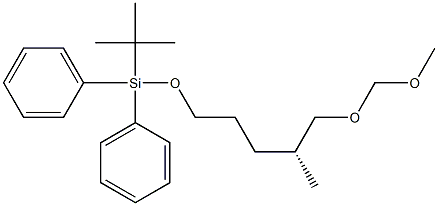 (2R)-1-(メトキシメトキシ)-2-メチル-5-(tert-ブチルジフェニルシロキシ)ペンタン 化学構造式