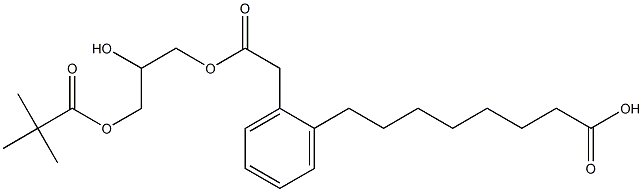 プロパン-1,2,3-トリオール1-(フェニルアセタート)2-オクタノアート3-ピバラート 化学構造式