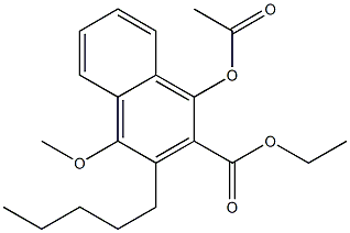 1-Acetoxy-2-(ethoxycarbonyl)-3-pentyl-4-methoxynaphthalene,,结构式