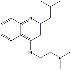 2-(2-メチル-1-プロペニル)-4-[(2-ジメチルアミノエチル)アミノ]キノリン 化学構造式
