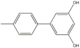 5-(4-メチルフェニル)ベンゼン-1,3-ジオール 化学構造式