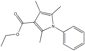 1-フェニル-2,4,5-トリメチル-1H-ピロール-3-カルボン酸エチル 化学構造式