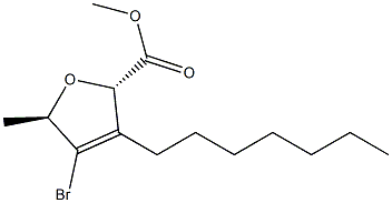(2S,5R)-3-ヘプチル-4-ブロモ-5-メチル-2,5-ジヒドロフラン-2-カルボン酸メチル 化学構造式
