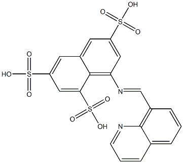 1-[[(Quinolin-8-yl)methylene]amino]naphthalene-3,6,8-trisulfonic acid,,结构式