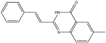 6-メチル-2-スチリルキナゾリン-4(3H)-オン 化学構造式