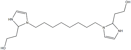 2,2'-(1,8-オクタンジイル)ビス(4-イミダゾリン-2,1-ジイル)ビスエタノール 化学構造式
