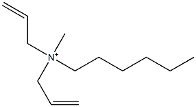 Di(2-propenyl)(methyl)(hexyl)aminium,,结构式