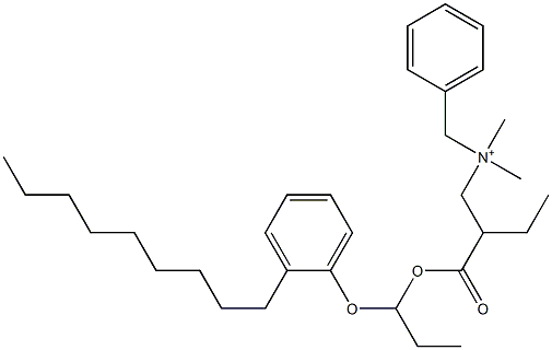 N,N-Dimethyl-N-benzyl-N-[2-[[1-(2-nonylphenyloxy)propyl]oxycarbonyl]butyl]aminium Struktur