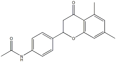 2-(4-アセチルアミノフェニル)-5,7-ジメチルクロマン-4-オン 化学構造式