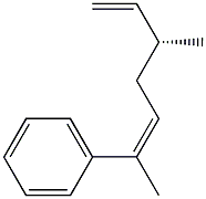 [R,5Z,(+)]-3-Methyl-6-phenyl-1,5-heptadiene Struktur