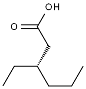 [S,(-)]-3-Ethylhexanoic acid Struktur