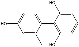 2'-メチル-1,1'-ビフェニル-2,4',6-トリオール 化学構造式