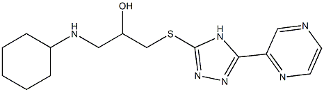 1-[[5-(Pyrazin-2-yl)-4H-1,2,4-triazol-3-yl]thio]-3-(cyclohexylamino)-2-propanol