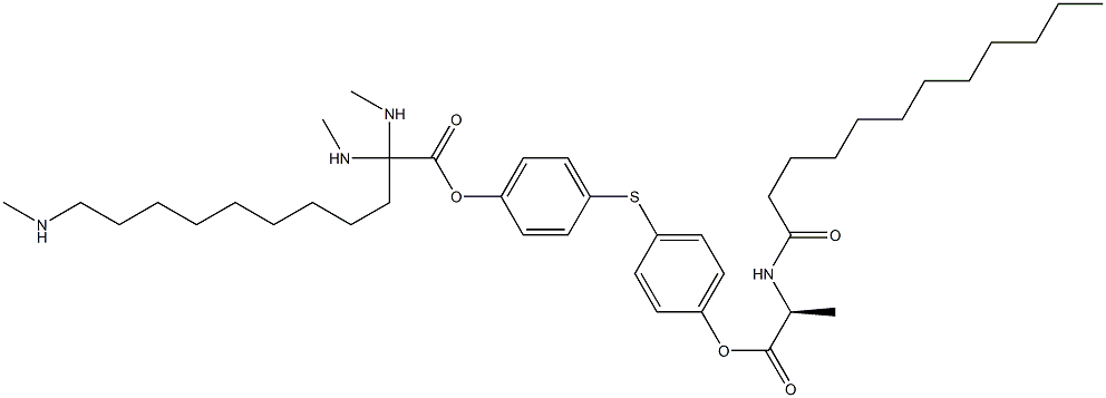 N-Dodecanoyl-L-alanine 4-[4-[11-(trimethylaminio)undecanoyloxy]phenylthio]phenyl ester Struktur