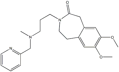 2,3-Dihydro-7,8-dimethoxy-3-[3-[N-[(2-pyridinyl)methyl]-N-methylamino]propyl]-1H-3-benzazepin-4(5H)-one,,结构式