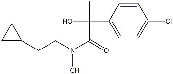 N-(2-シクロプロピルエチル)-2-ヒドロキシ-2-メチル-2-(4-クロロフェニル)アセトヒドロキサム酸 化学構造式