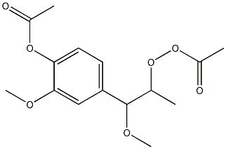 Peracetic acid [1-methyl-2-methoxy-2-(3-methoxy-4-acetoxyphenyl)ethyl] ester Struktur