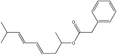 フェニル酢酸1,7-ジメチル-3,5-オクタジエニル 化学構造式