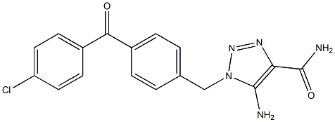 5-Amino-1-[4-(4-chlorobenzoyl)benzyl]-1H-1,2,3-triazole-4-carboxamide Struktur