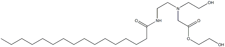 [N-(2-ヘキサデカノイルアミノエチル)-N-(2-ヒドロキシエチル)アミノ]酢酸2-ヒドロキシエチル 化学構造式
