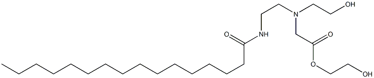 [N-(2-Hexadecanoylaminoethyl)-N-(2-hydroxyethyl)amino]acetic acid 2-hydroxyethyl ester,,结构式