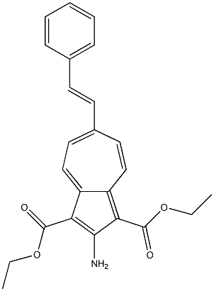 2-Amino-6-(2-phenylethenyl)azulene-1,3-dicarboxylic acid diethyl ester 结构式