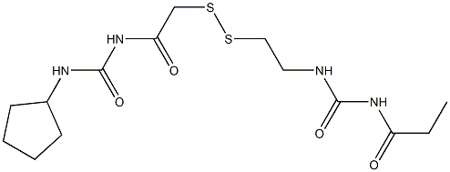 1-プロパノイル-3-[2-[[(3-シクロペンチルウレイド)カルボニルメチル]ジチオ]エチル]尿素 化学構造式