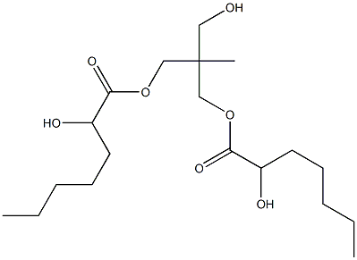 Bis(2-hydroxyheptanoic acid)2-(hydroxymethyl)-2-methyl-1,3-propanediyl ester Struktur