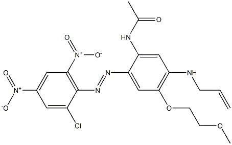 2-Chloro-2'-acetylamino-4,6-dinitro-4'-(allylamino)-5'-(2-methoxyethoxy)azobenzene Structure