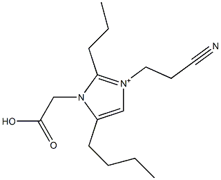 3-(2-Cyanoethyl)-2-propyl-5-butyl-1-(carboxymethyl)-1H-imidazol-3-ium,,结构式