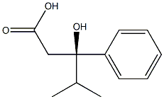 [R,(+)]-3-ヒドロキシ-4-メチル-3-フェニル吉草酸 化学構造式