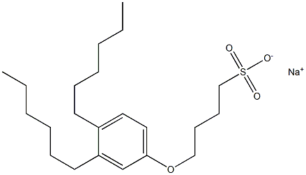 4-(3,4-Dihexylphenoxy)butane-1-sulfonic acid sodium salt,,结构式