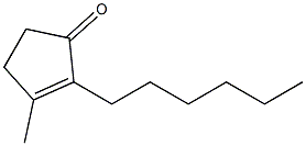 2-Hexyl-3-methyl-2-cyclopentene-1-one,,结构式