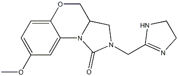 8-Methoxy-2,3,3a,4-tetrahydro-2-[(1-imidazolin-2-yl)methyl]-1H-imidazo[5,1-c][1,4]benzoxazin-1-one,,结构式