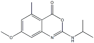 2-イソプロピルアミノ-5-メチル-7-メトキシ-4H-3,1-ベンゾオキサジン-4-オン 化学構造式