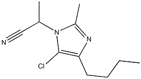 4-Butyl-5-chloro-1-(1-cyanoethyl)-2-methyl-1H-imidazole,,结构式