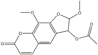 3-Acetoxy-2,3-dihydro-2,9-dimethoxy-7H-furo[3,2-g][1]benzopyran-7-one,,结构式